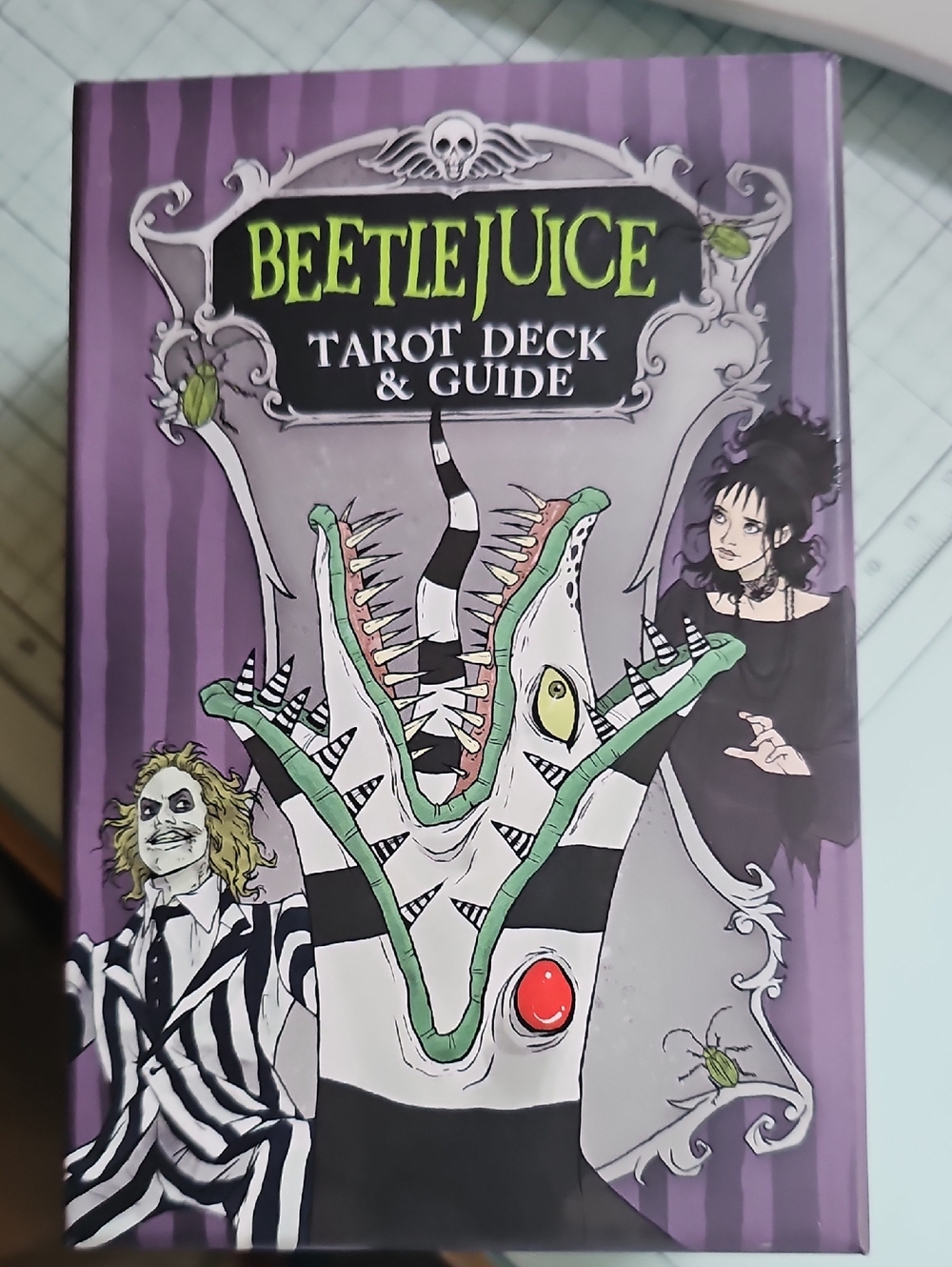 Beetlejuice Tarot Deck & Guide - Purple Green Black Artwork